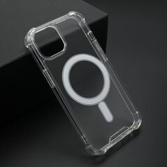 Zastitna maska (futrola) CRASHPROOF MAGNETIC CONNECTION - iPhone 15 providna (bela) (MS).