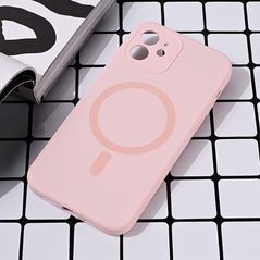 Zastitna maska (futrola) Magsafe Pure color - iPhone 12 6.1 roze.