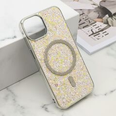 Futrole GLAM GLOW MagSafe - iPhone 13 (6.1) siva (MS).