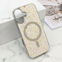 Futrole GLAM GLOW MagSafe - iPhone 16 (6.1) siva (MS).