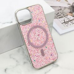 Futrole GLAM GLOW MagSafe - iPhone 15 roze (MS).