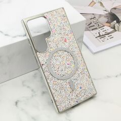 Futrole GLAM GLOW MagSafe - Samsung S928 Galaxy S24 Ultra 5G srebrna (MS).