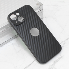 Zastitna maska (futrola) Carbon fiber - iPhone 15 crna (sa otvorom za logo).