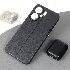 Zastitna maska (futrola) Leather - Xiaomi Redmi 13C crna.