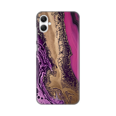 Zastitna silikonska maska (futrola) PRINT - Samsung A055 Galaxy A05 Purple Gold Marble.