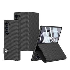 Zastitna maska (futrola) LEATHER - Samsung Galaxy Z Fold 6 5G karbon crna (GKK case) (MS).