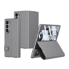 Zastitna maska (futrola) LEATHER - Samsung Galaxy Z Fold 6 5G siva (GKK case) (MS).
