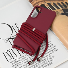 Zastitna maska (futrola) Crossbody - Samsung A566 Galaxy A56 bordo.