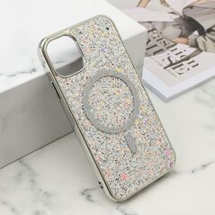Zastitna maska (futrola) GLAM GLOW MagSafe - iPhone 11 (6.1) srebrna (MS).
