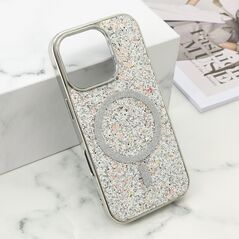 Zastitna maska (futrola) GLAM GLOW MagSafe - iPhone 16 Pro (6.3) srebrna (MS).