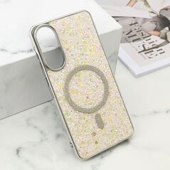 Zastitna maska (futrola) GLAM GLOW MagSafe - Samsung S937 Galaxy S25 Edge 5G srebrna (MS).