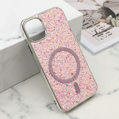 Zastitna maska (futrola) GLAM GLOW MagSafe - iPhone 11 (6.1) roze (MS).