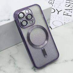 Zastitna maska (futrola) GLITTER MAGSAFE - iPhone 15 Pro (6.1) ljubicasta (MS).