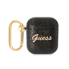 Zastitna maska (futrola) Guess - Airpods 1/2 PU Glitter Flake crna (GUA2HGGSHK).