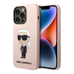 Zastitna maska (futrola) Karl Lagerfeld Hc Silicone NFT Ikonik - iPhone 15 Pro 6.1 roze (KLHCP15LSNIKBCP).