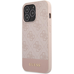 Zastitna maska (futrola) Guess Hc PC/TPU 4G Pu Bottom Stripe - iPhone 15 Pro 6.1 roze (GUHCP15LG4GLPI).
