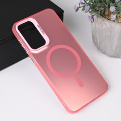 Zastitna maska (futrola) Magsafe providna - Samsung A566 Galaxy A56 5G roze.