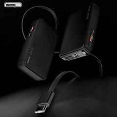 Univerzalna Back Up Baterija prenosiva baterija REMAX FCP-25 Fast Charging 22.5W(teleskopski kabl) Type-C 10000mAh crni.