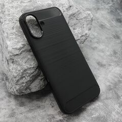 Zastitna silikonska maska (futrola) BRUSHED - iPhone 16 Plus (6.7) crna (MS).