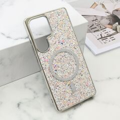 Zastitna maska (futrola) GLAM GLOW MagSafe - Samsung S938 Galaxy S25 Ultra 5G srebrna (MS).