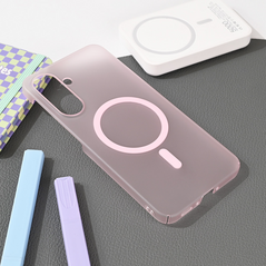 Zastitna maska (futrola) Magsafe mat PC - Samsung A566 Galaxy A56 5G roze.