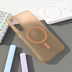 Zastitna maska (futrola) Magsafe mat PC - Samsung S936 Galaxy S25 Plus braon.