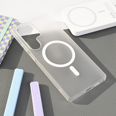 Zastitna maska (futrola) Magsafe mat PC - Samsung S938 Galaxy S25 Ultra bela.