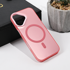 Zastitna maska (futrola) Magsafe providna - iPhone 17 6.3 roze.