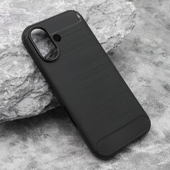 Zastitna silikonska maska (futrola) BRUSHED - iPhone 17 crna (MS).