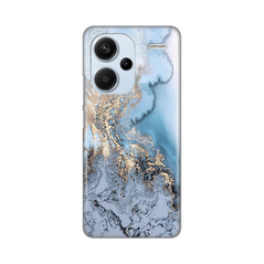 Zastitna silikonska maska (futrola) PRINT - Xiaomi Redmi Note 13 Pro Plus Blue Gold Marble.
