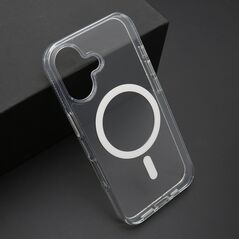 Zastitna maska (futrola) COLOR okvir MagSafe - iphone 16 (6.1) srebrna (providna) (MS).