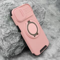 Zastitna maska (futrola) DEFENDER CAMSHIELD - iPhone 15 roze (MS).