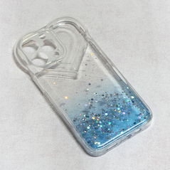 Zastitna maska (futrola) Heart Glitter - iPhone 13 Pro plava.