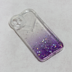 Zastitna maska (futrola) Heart Glitter - iPhone 12 6.1 ljubicasta.