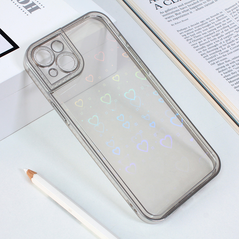 Zastitna maska (futrola) Heart IMD - iPhone 14 Plus srebrna.