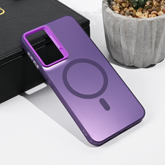 Zastitna maska (futrola) Magsafe providna - Samsung A175 Galaxy A17 ljubicasta.