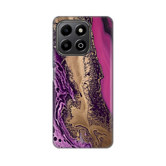 Zastitna silikonska maska (futrola) PRINT - Huawei Honor X6b Purple Gold Marble.
