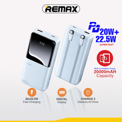 Univerzalna Back Up Baterija prenosiva baterija REMAX Cynlle Series RPP-680 PD 20W+QC 22.5W 20000mAh plavi.