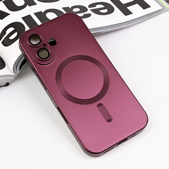 Zastitna maska (futrola) Magsafe Chrome - iPhone 16 6.1 bordo.