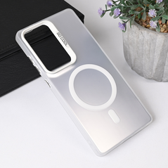 Zastitna maska (futrola) Magsafe providna - Samsung S938 Galaxy S25 Ultra srebrna.