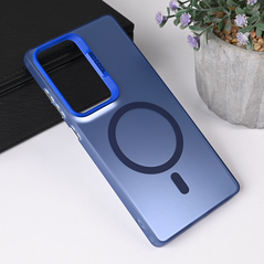 Zastitna maska (futrola) Magsafe providna - Samsung S938 Galaxy S25 Ultra plava.