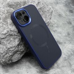 Zastitna maska (futrola) CARBON MagSafe - iPhone 15 plava (small camera) (MS).