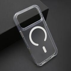 Zastitna maska (futrola) COLOR okvir MagSafe - iPhone 17 Pro Max (6.9) srebrna (providna) (MS).