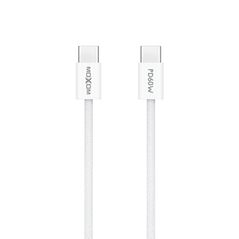 USB data kabl MOXOM MX-CB369 pleteni Fast 60W 3A Type-C na Type-C 1m beli (MS).