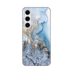 Zastitna silikonska maska (futrola) PRINT - Samsung S921B Galaxy S24 Blue Gold Marble.