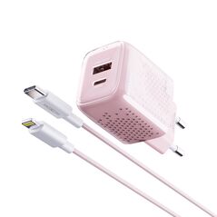 Kucni punjac Moxom MX-HC206 18W FAST PD 20W Type C na lightning pink (MS).
