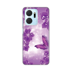Zastitna silikonska maska (futrola) PRINT - Huawei Honor X7a Butterfly And Flowers.