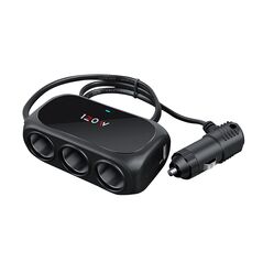 Produzni adapter - upaljac WT-D23 sa 3 rupe+2XUSB crni (MS).