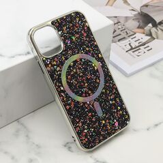 Zastitna maska (futrola) GLAM GLOW MagSafe - iPhone 11 (6.1) crna (MS).