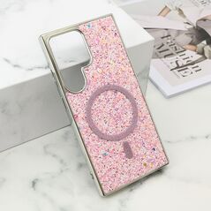 Zastitna maska (futrola) GLAM GLOW MagSafe - Samsung S928 Galaxy S24 Ultra 5G roze (MS).